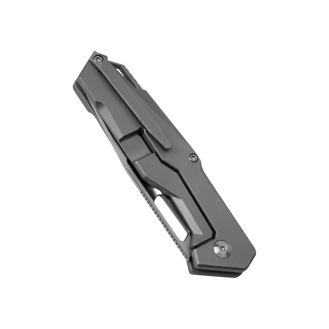 Kizer Ki3678A1 Beyond Frame Lock Thumbhole Flipper Knife - Stonewash Titanium Handles & Blade - EDC Pocket Knife for Outdoor, Camping, Hiking & Everyday Carry