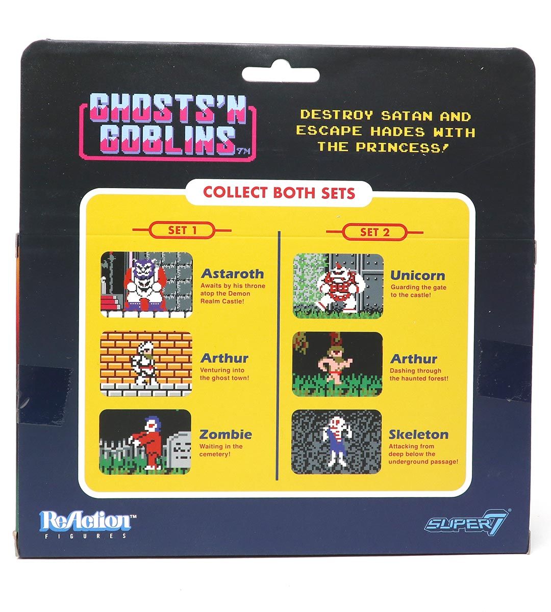 Ghosts 'n Goblins ReAction Figures 3-Pack Set - Classic Arcade Game Collectibles - Perfect for Display, Gaming Rooms & Nostalgic Gift Giving