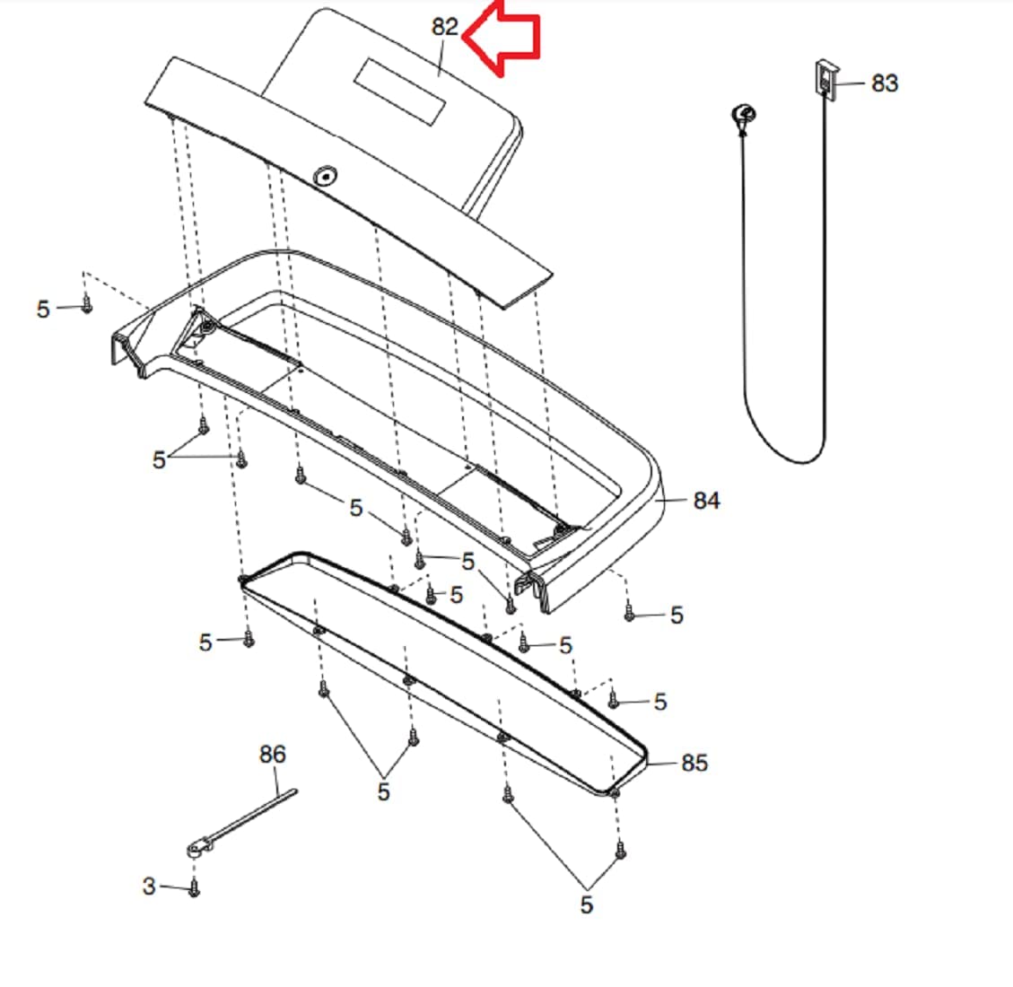 Original Treadmill Display Console Assembly 425812 - Compatible with PFTL298200 & PFTL298206 - Perfect for Home Gym Equipment Repair and Maintenance