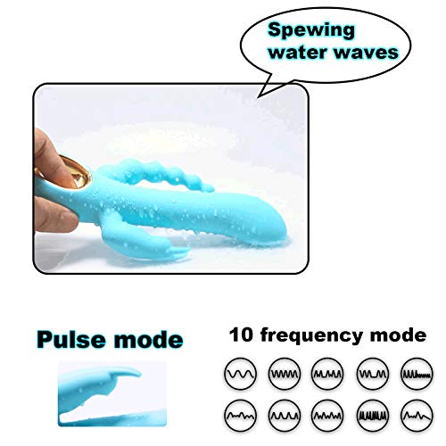 3 in 1 Silicone G-Spot Rabbit Anal Vibrator - 10 Powerful Vibration Modes, Waterproof & Rechargeable Adult Sex Toy for Women & Couples - Clitoral, Vaginal & Anal Stimulator (Blue) - Perfect for Solo Play & Intimate Couples Moments