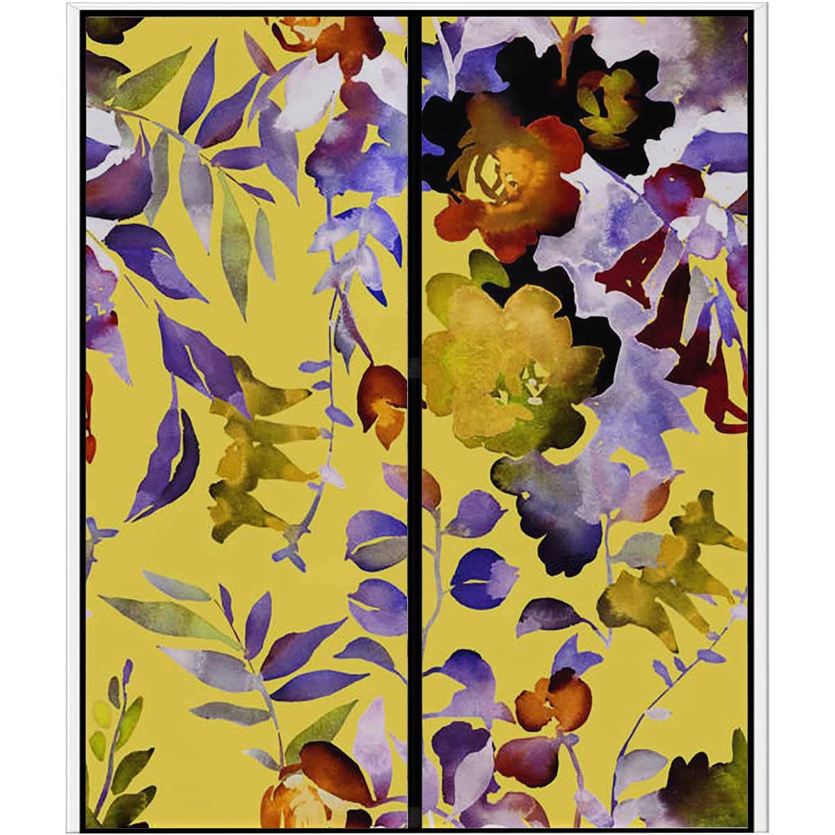 Golden Leaves Privacy Window Film - Static Cling Translucent Cover for Glass Doors & Windows (35.4