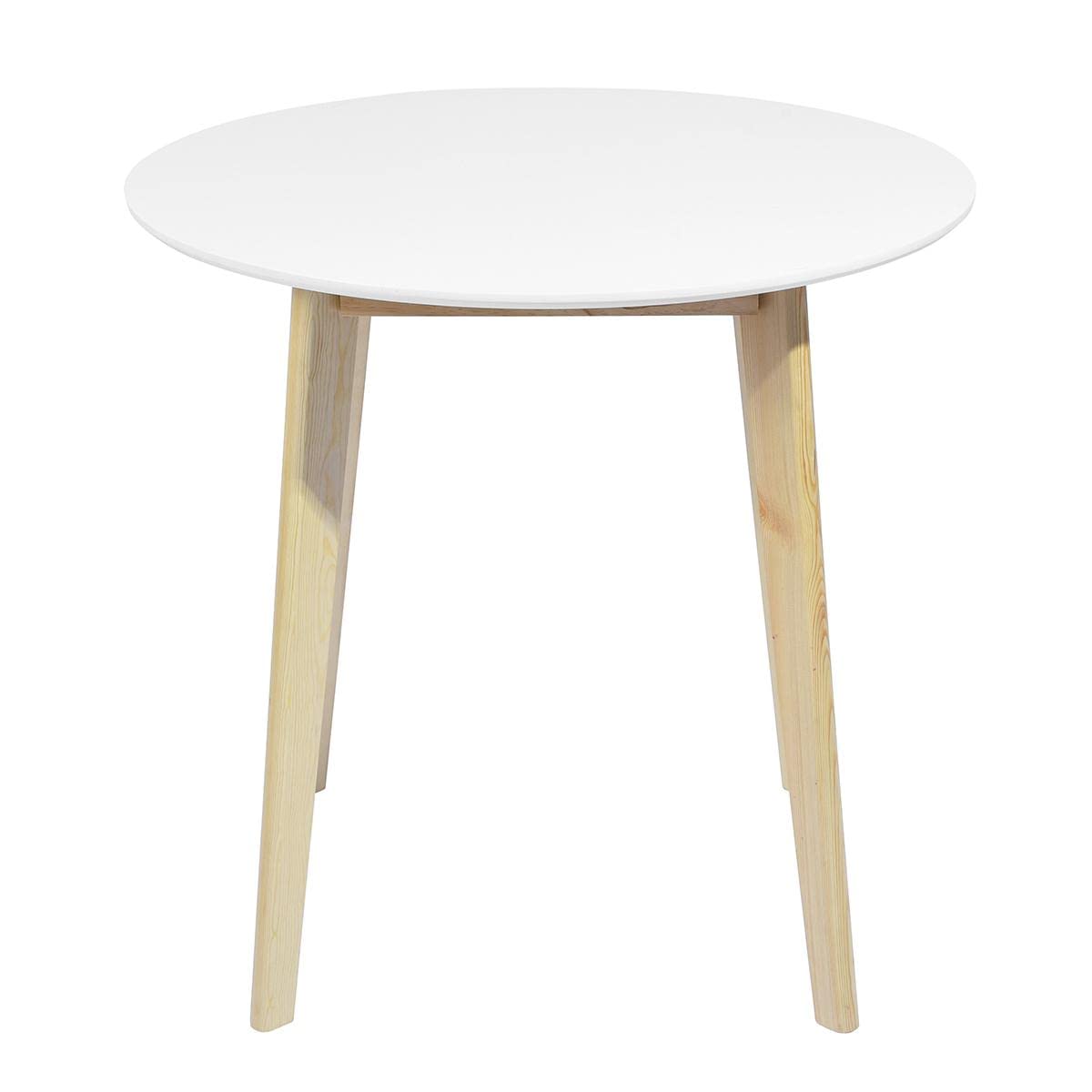 VioletLisa 31.5 Inch Round White Dining Table - Small Kitchen Table for Breakfast Nook, Apartment Dining, and Compact Spaces | MDF Material | Modern Minimalist Design