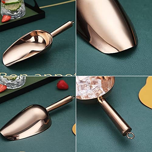 Premium Stainless Steel Ice Cream Scoop - 8oz/9 Inch Copper Cookie & Dog Food Scoop - Dishwasher Safe Flour & Candy Scooper for Baking, Pet Feeding & Kitchen Use