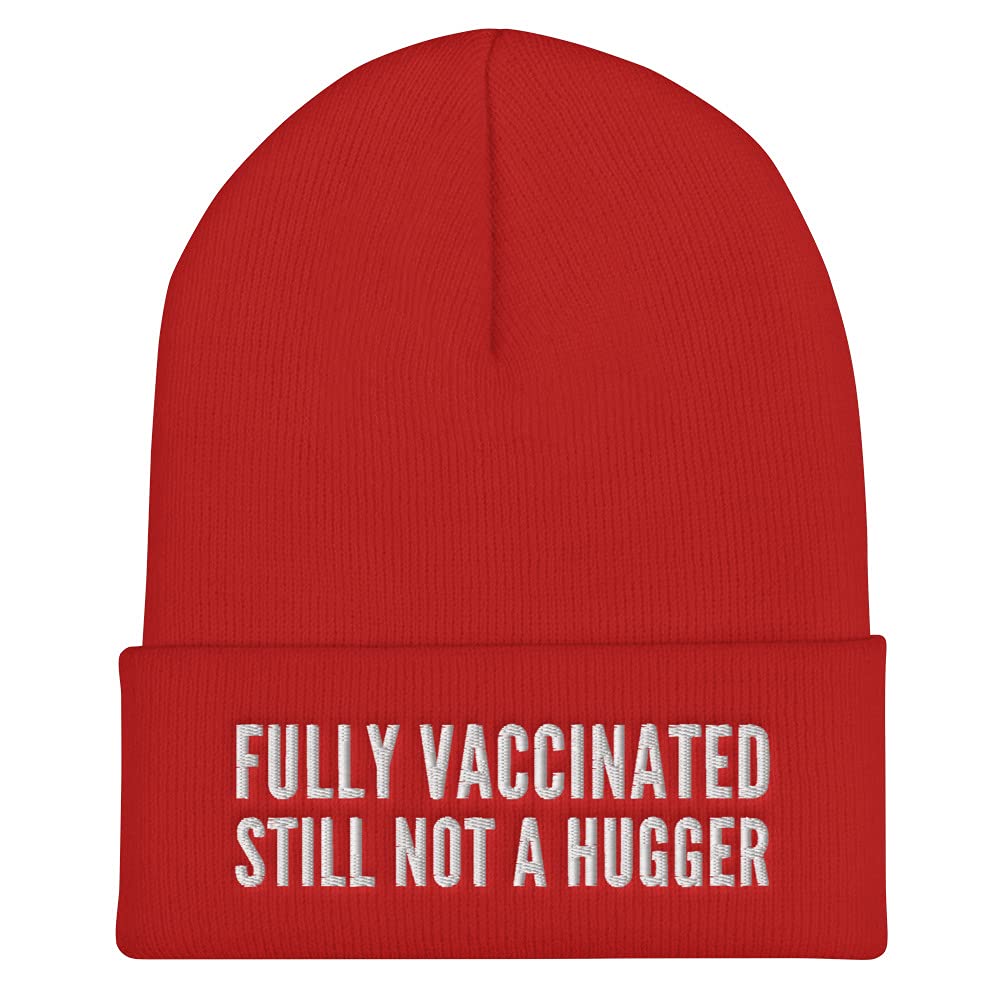 Fully Vaccinated Embroidered Cuffed Beanie - Pro Vaccine Support Hat for Men & Women - Perfect for Winter, Outdoor Activities & Showing Vaccination Pride