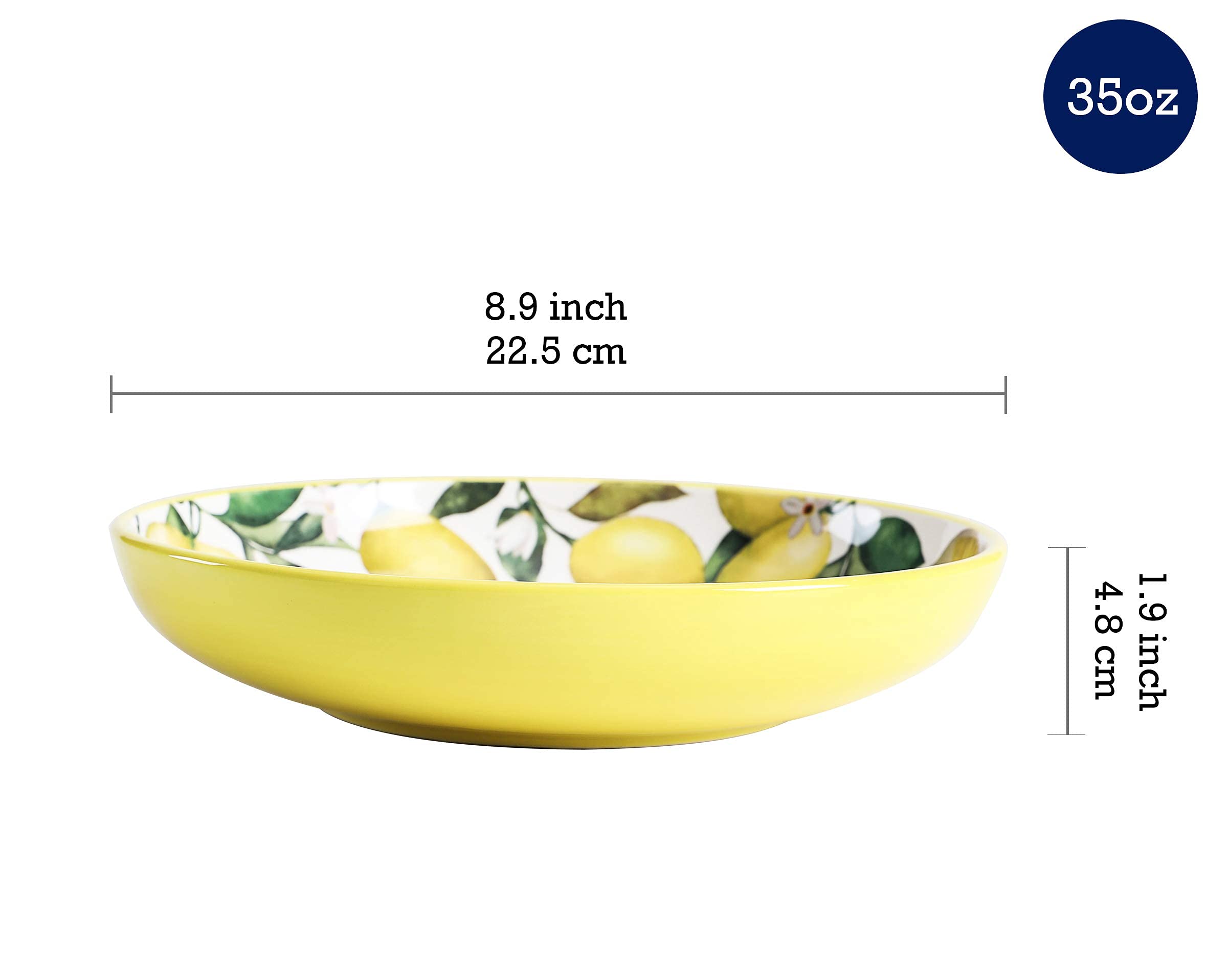 Bico Lemon Dreams 12-Piece Ceramic Dinnerware Set - Service for 4 with 11