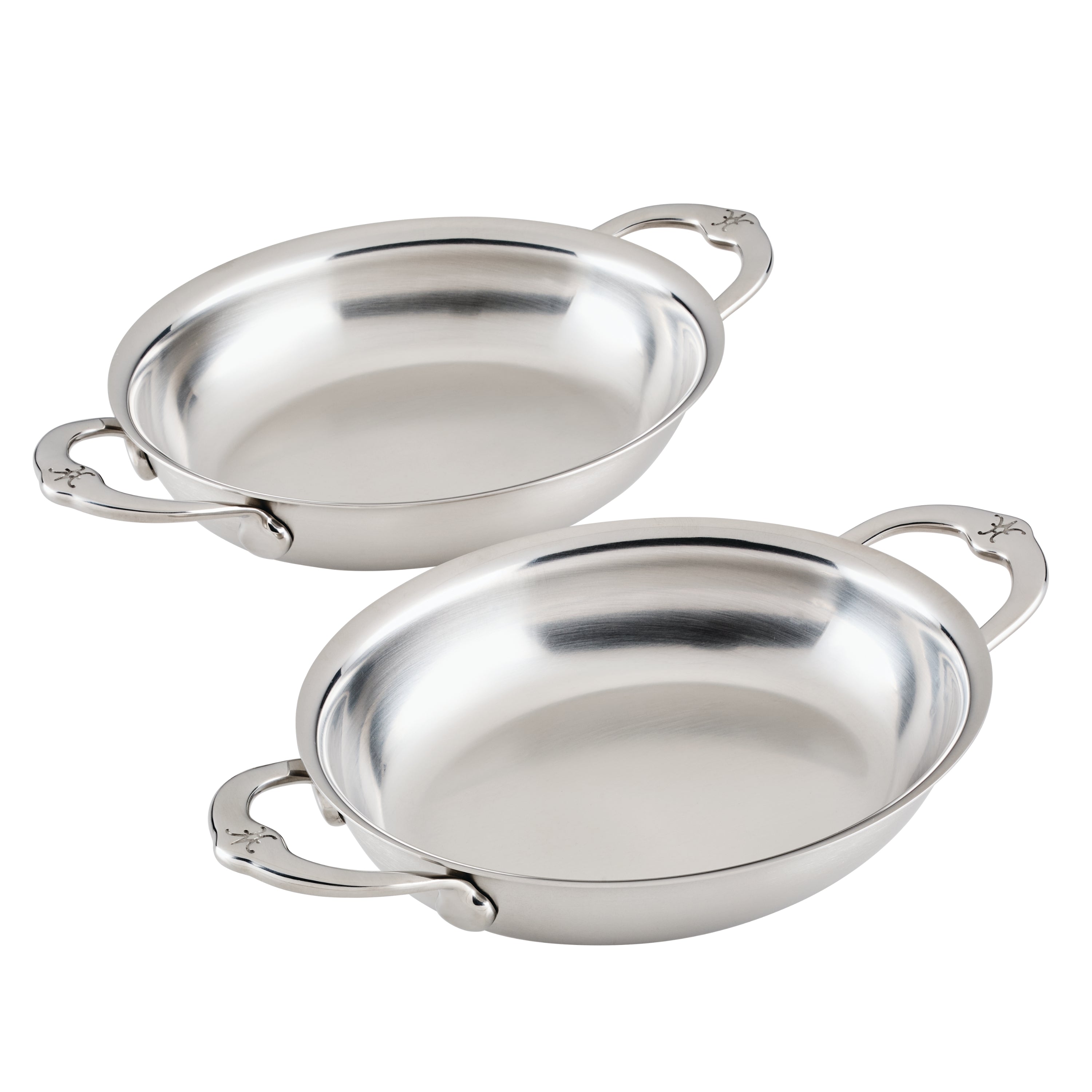 Premium Stainless Steel Oval Au Gratin Baking Dishes - Set of 2 (13oz Each) - Perfect for Casseroles, Lasagna & French Onion Soup - Oven & Dishwasher Safe