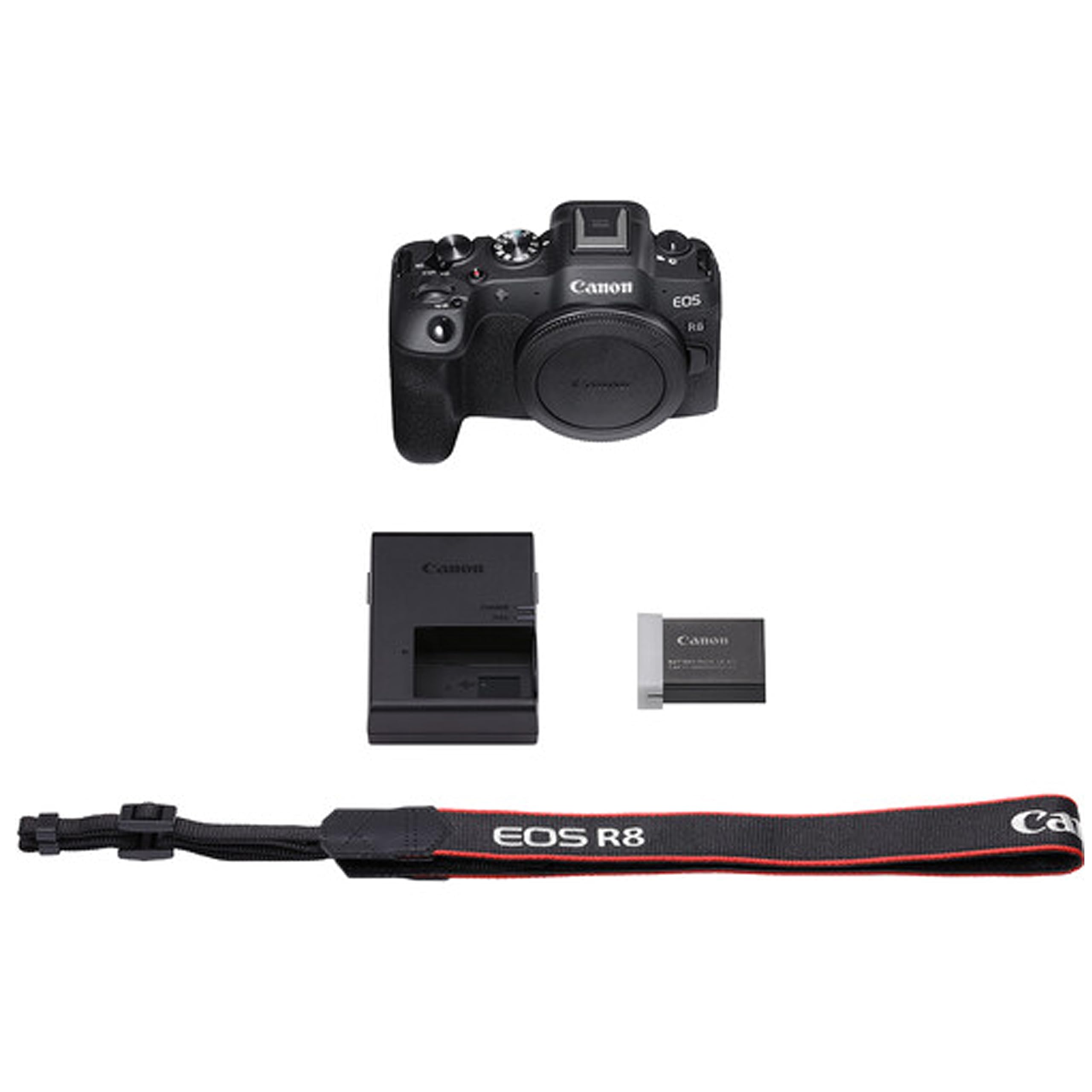 Canon EOS R8 Full Frame Mirrorless Camera Bundle with 128GB SD Card, RF-EF Lens Adapter, LED Video Light, DME 100 Mic, Case, Tripod & Software - Perfect for Vlogging, YouTube Content Creation & Professional Photography (Renewed)