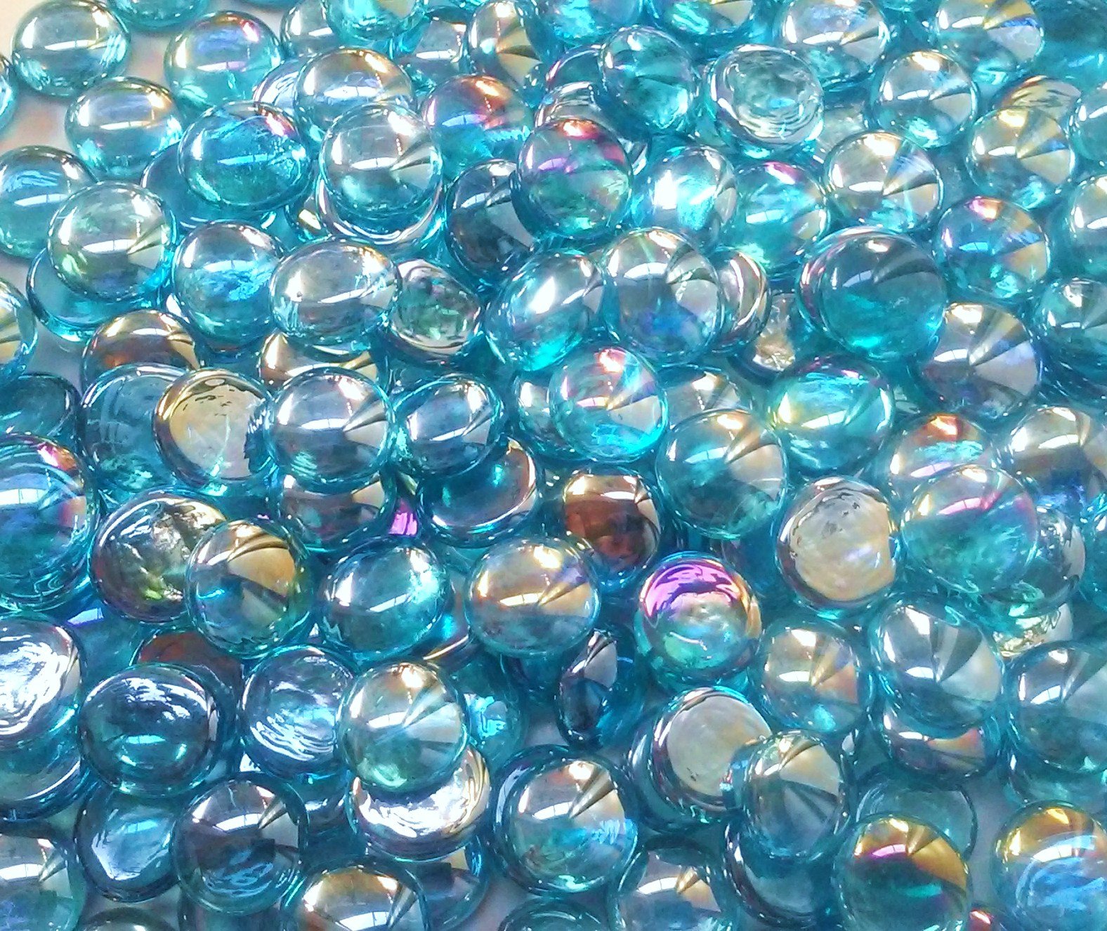 4 LB Light Blue Iridescent Glass Gems - Decorative Vase Fillers for Wedding Centerpieces, Home Decor, and Floral Arrangements