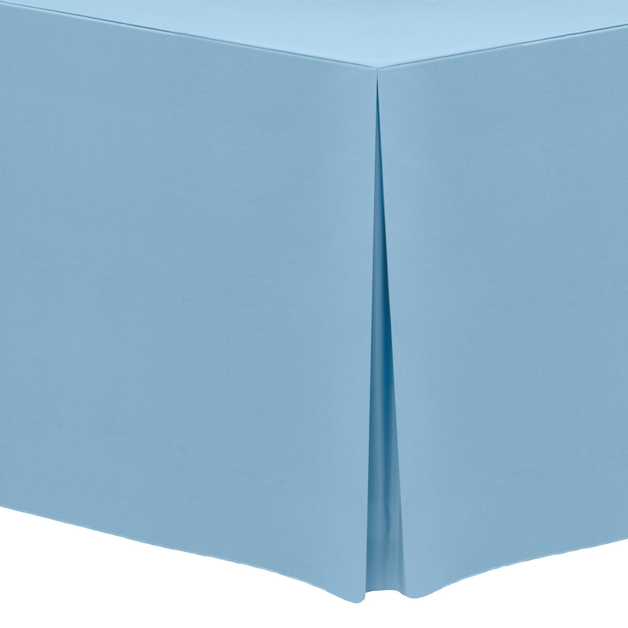 Premium 2-Pack 6 ft. Polyester Fitted Tablecloth - Fits 18x72 Inch Banquet & Folding Rectangular Tables, Light Baby Blue - Perfect for Weddings, Parties, and Events