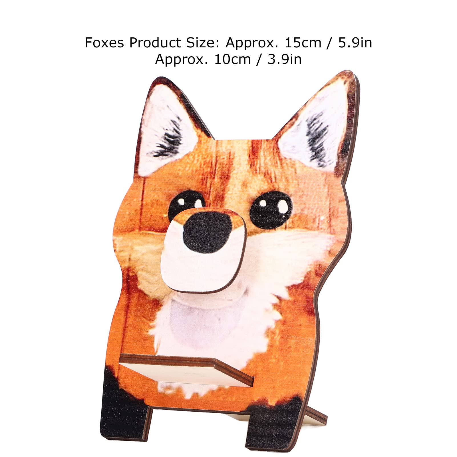 Wooden Fox Glasses Holder Stand for Nightstand & Desk Organizer