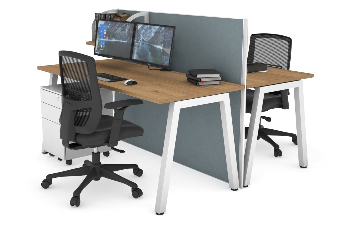 Horizon Quadro 2-Person Office Workstation Bench with A-Legs - 70.9