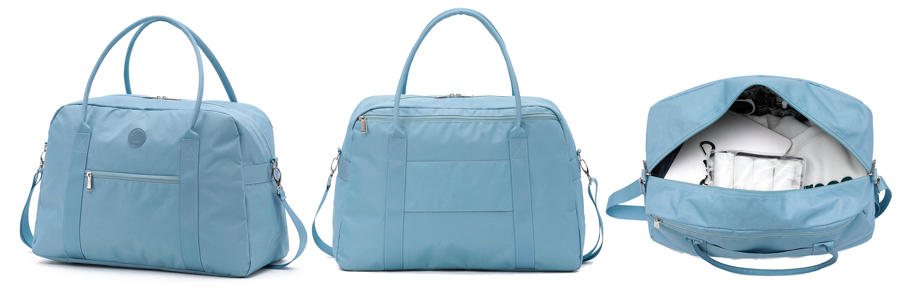 Tosca TCA935 Cabin Tote Bag - Waterproof Travel Carry-On Duffel with Spacious Interior | Perfect for Airplane, Cruise & Weekend Getaways (Ocean Blue)