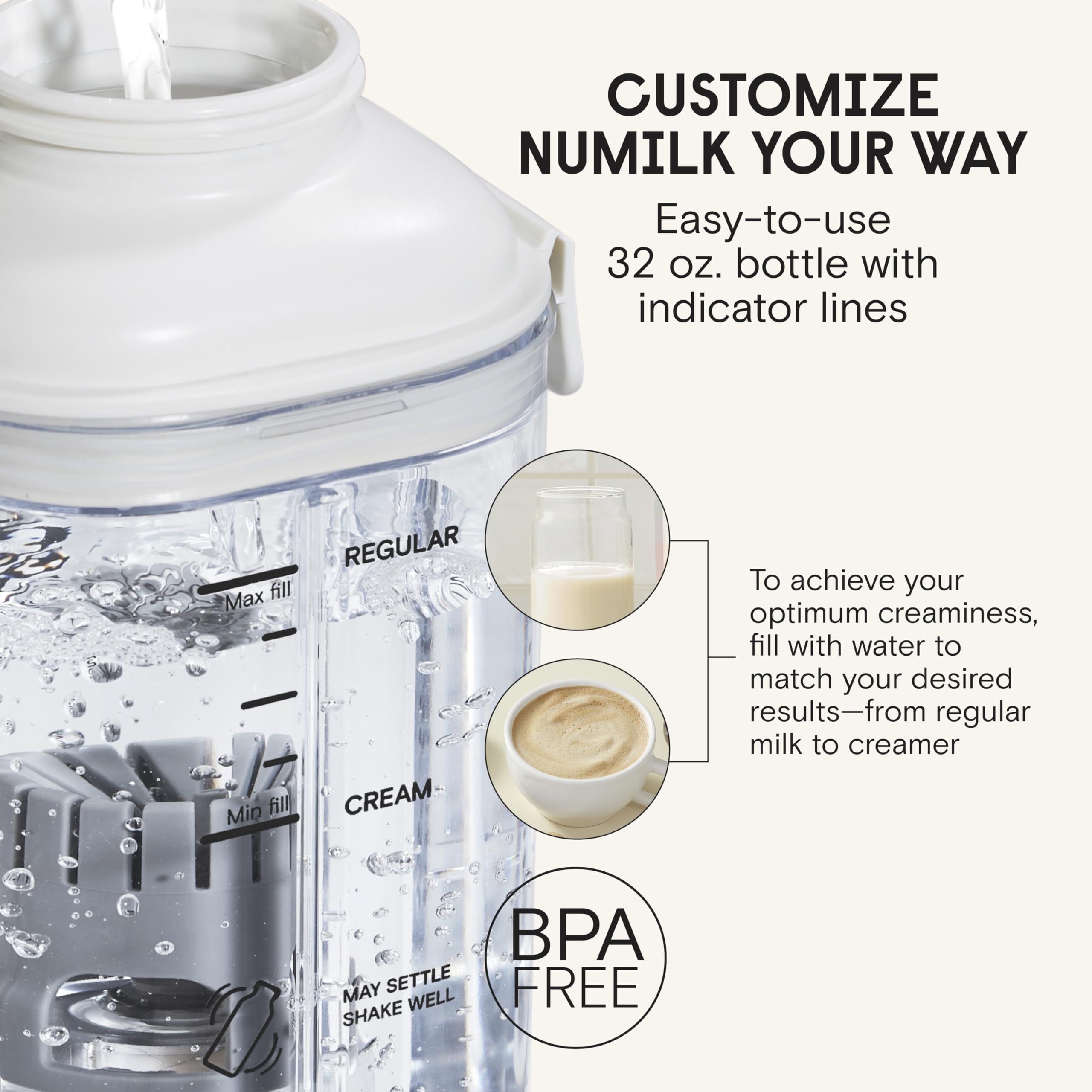 Numilk® Home Machine - 32oz Nut Milk Maker for Almond, Oat & Soy - Make Fresh Plant-Based Milk in 60 Seconds - As Seen on Shark Tank - Compatible with Numilk® Pouches - Perfect for Smoothies, Coffee & Healthy Breakfasts