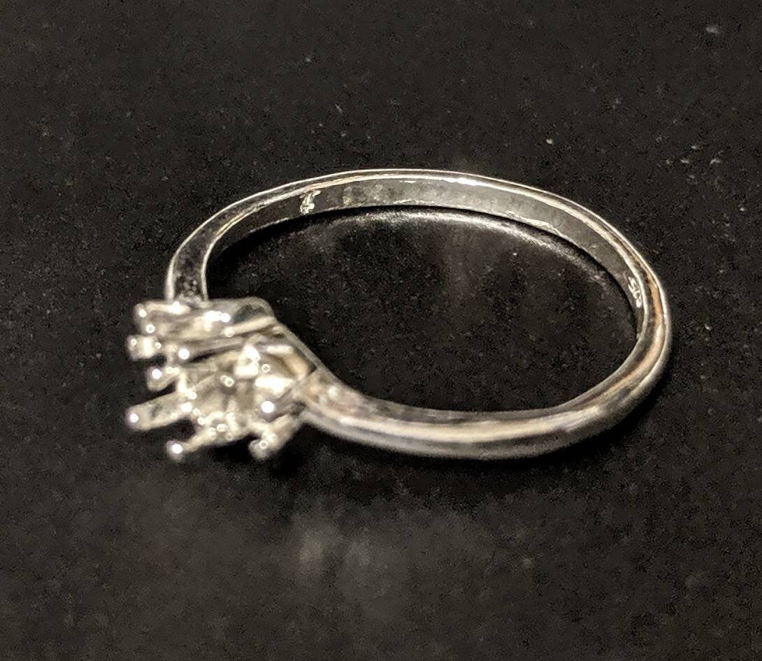 Solid Sterling Silver or 14kt Gold Marquise Ring Setting - 6x3mm & 16x8mm Sizes with Accents, Pre-Notched, Size 7 - Perfect for Engagement Rings, Wedding Bands & Jewelry Making