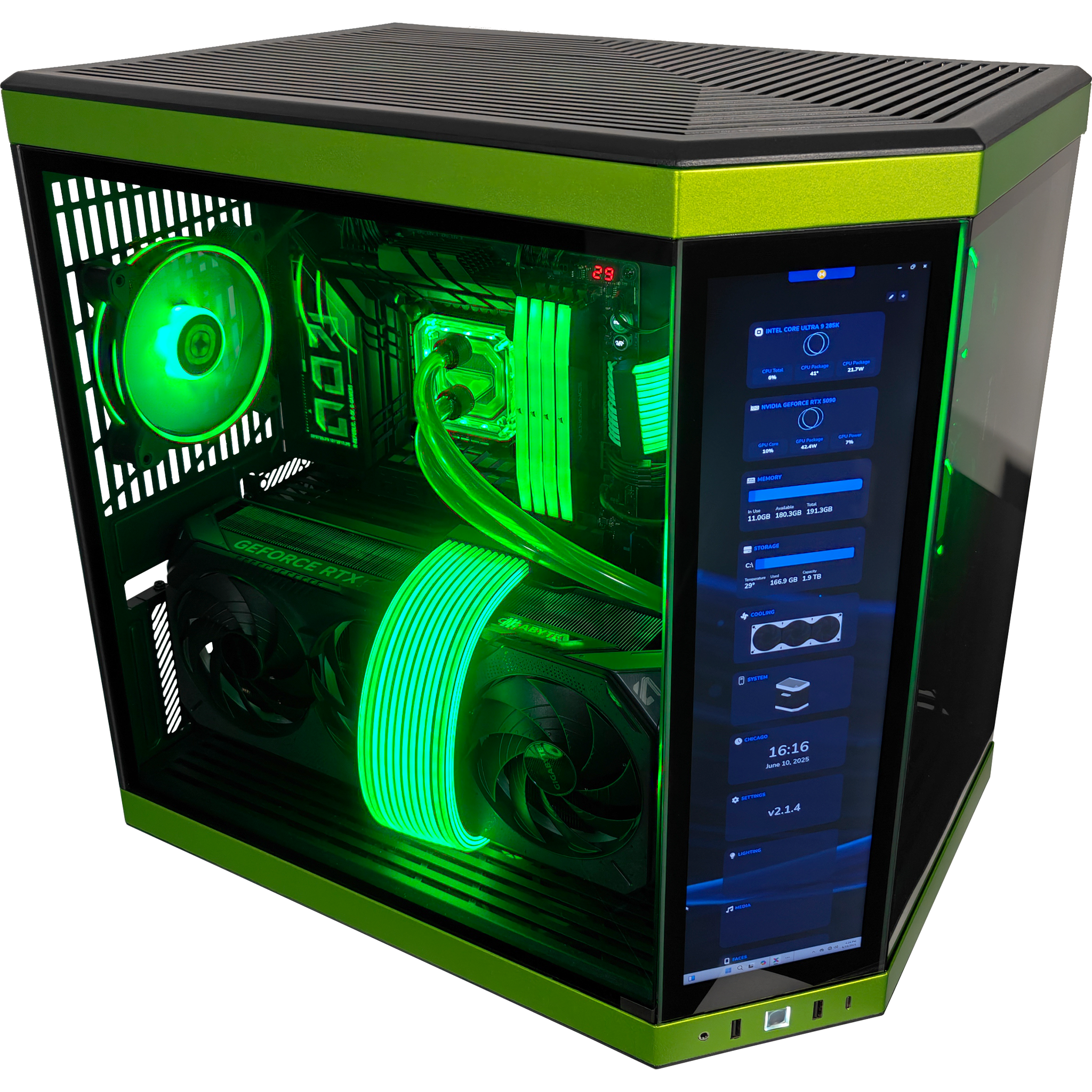 Y70 Mean Green Black Label Gaming Desktop with Intel Z890 & DDR5 RAM - High Performance PC for Gaming, Streaming & Content Creation
