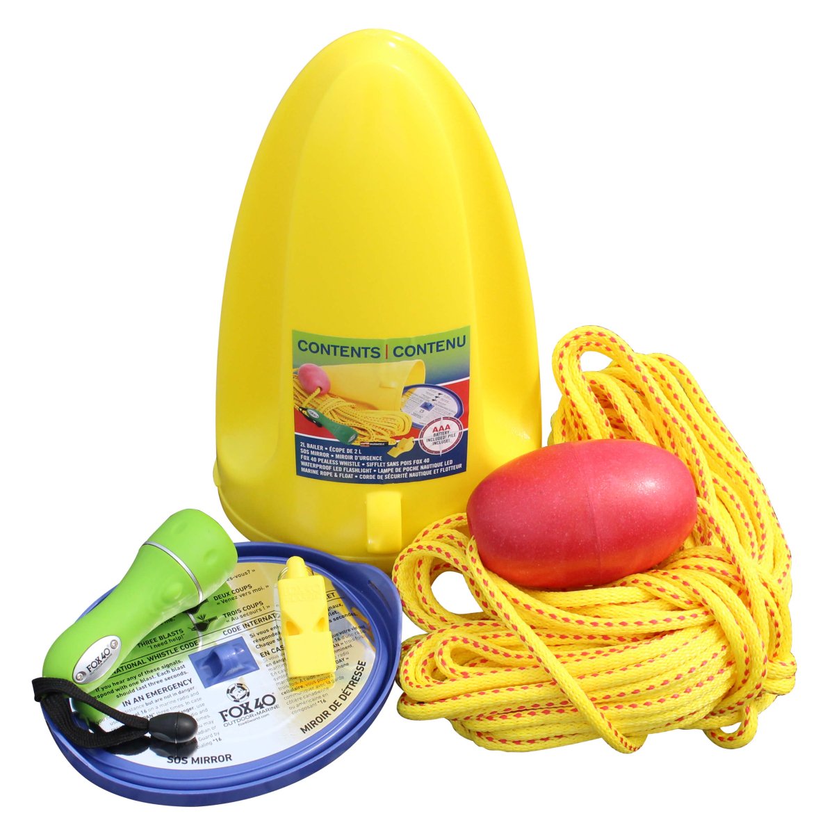 Fox 40 Classic Boat Safety Kit - Marine Emergency Gear with Whistle, Flares & First Aid - Perfect for Boating, Fishing & Water Sports Safety