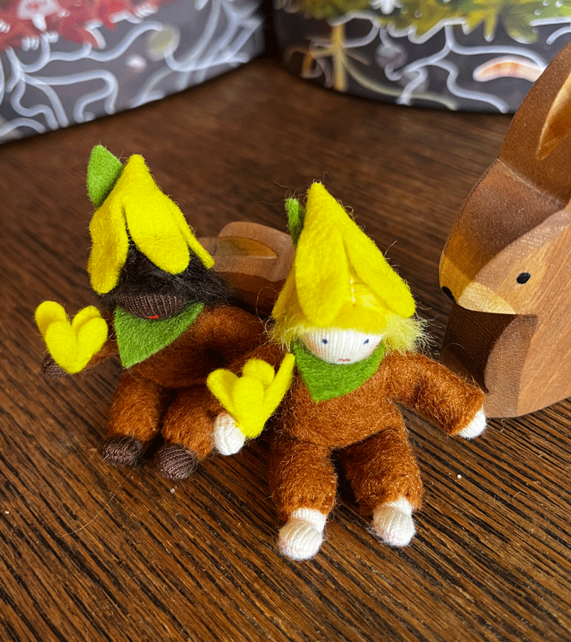 Light Skin Forsythia Child Felt Flower Fairy - Handmade Wool Felt Hair Clip for Girls - Perfect for Birthday Parties, Flower Girl Dresses & Spring Photoshoots
