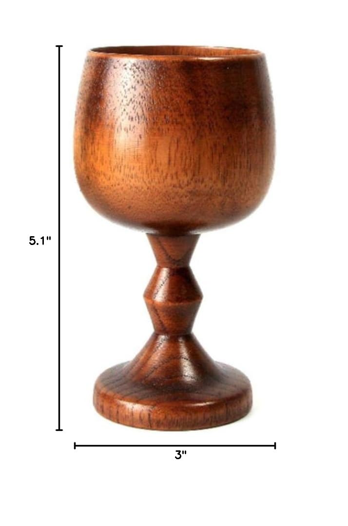 Handmade Wooden Beer Mug - 4.73oz Natural Wood Goblet Chalice Cup for Beer, Milk & Water - Unique Drinking Gift for Men & Women - Perfect for Parties, Camping & Home Bar Decor (1pc)