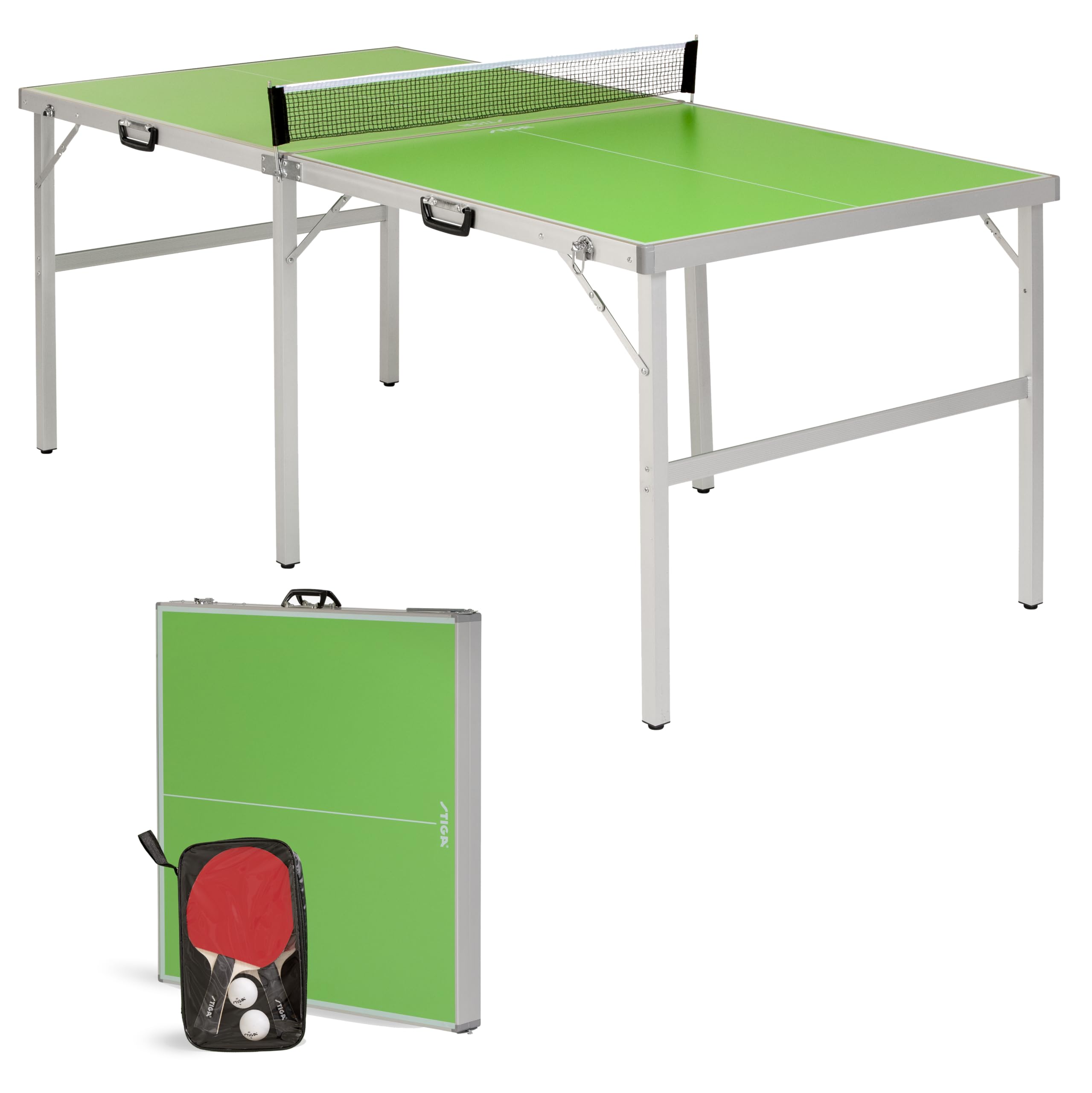 STIGA Aluminum Midsize Ping Pong Table - Professional Indoor Table Tennis Table for Home, Office & Game Room | Perfect for Family Fun & Competitive Play