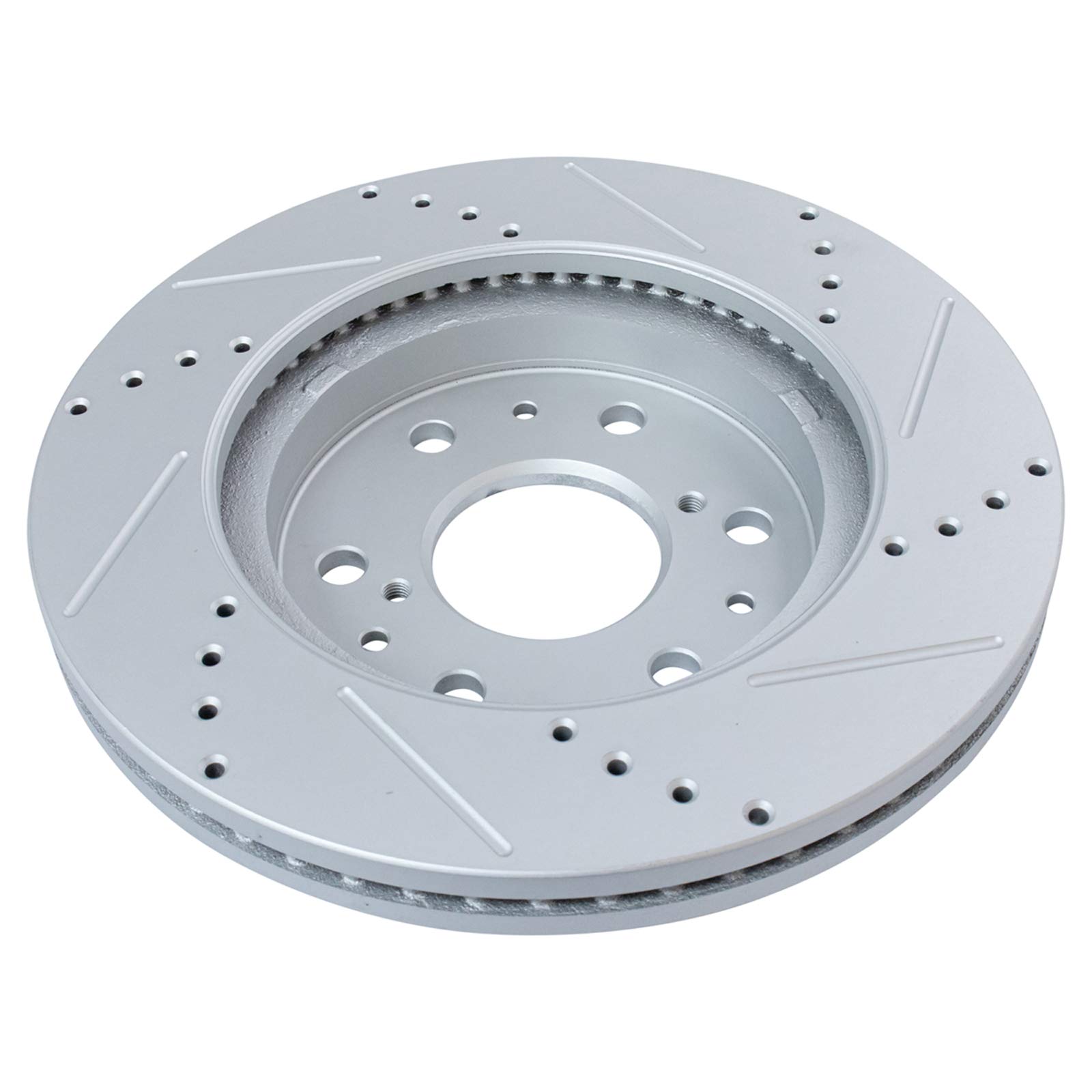 TRQ Front & Rear Performance Drilled & Slotted Brake Rotors & Posi-Quiet Ceramic Brake Pads Kit - High-Performance Braking for Cars, Trucks & SUVs - Perfect for Racing, Towing & Daily Driving