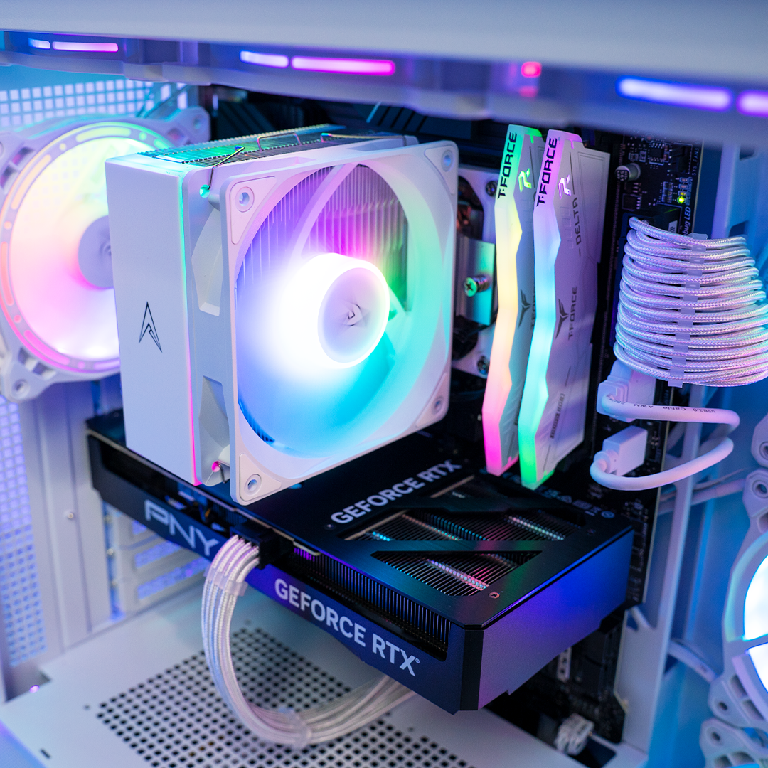 Allied Patriot MKII Gaming PC - AMD Ryzen 5 7500F, NVIDIA RTX 5070 Ti 16GB GDDR6, White RGB Gaming Desktop Computer for 4K Gaming, Streaming & Content Creation