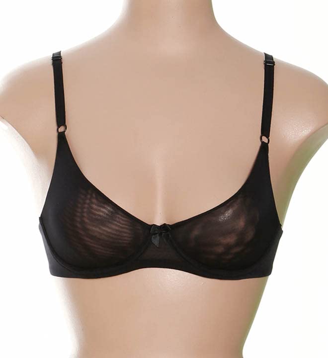 Women's Comfortable Mesh Underwire Demi Bra - Breathable Lace Lingerie for Everyday Wear & Special Occasions