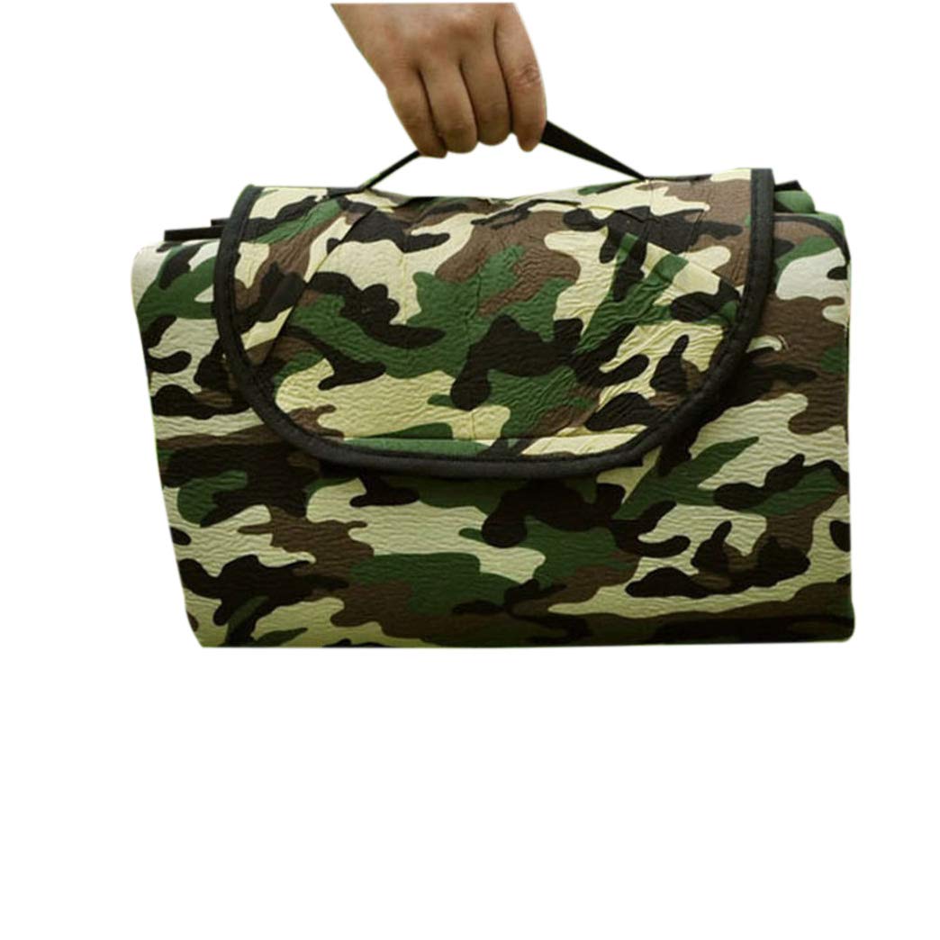 Zhbotaolang Waterproof Camping Picnic Mat - Large 4-6 Person Outdoor Beach Blanket with Camouflage Design for Family Travel, Hiking, and Park Relaxation