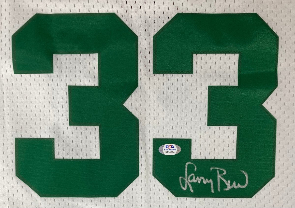 Larry Bird Autographed Boston Celtics White M&N Hardwood Classics Swingman Jersey - PSA Certified - Perfect for NBA Memorabilia Collection & Celtics Fan Gifts