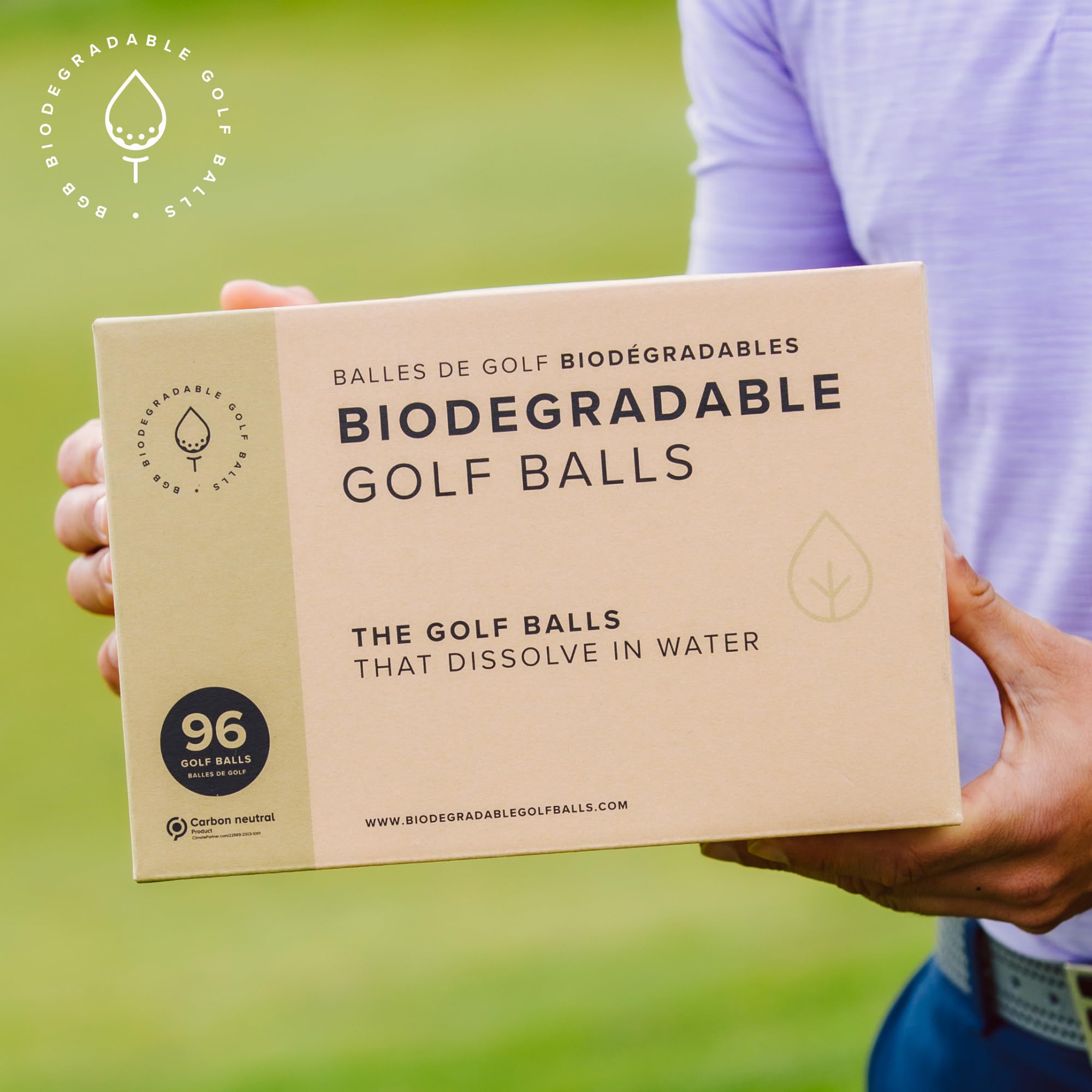 Eco-Friendly Biodegradable Golf Balls - Water Soluble & Dissolves in 2-4 Weeks | Perfect for Outdoor Practice & Ocean-Friendly Training | Great Golf Gift for Men & Women | Set of 96 Balls for Driving Range & Backyard Practice