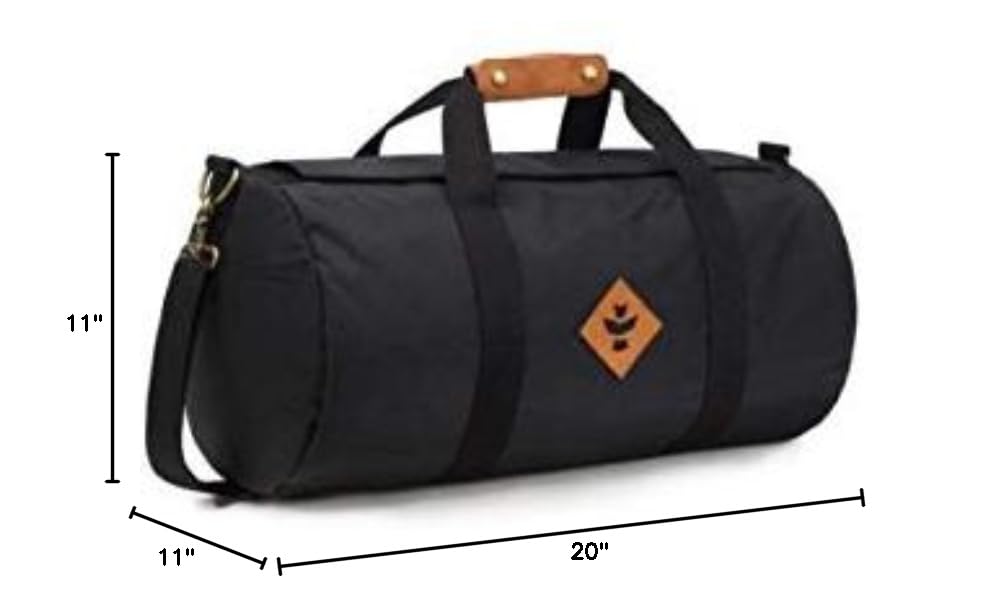 Revelry Overnighter Small Odor-Proof Duffle Bag - Black | Waterproof & Smell-Proof Travel Bag for Gym, Camping & Weekend Getaways