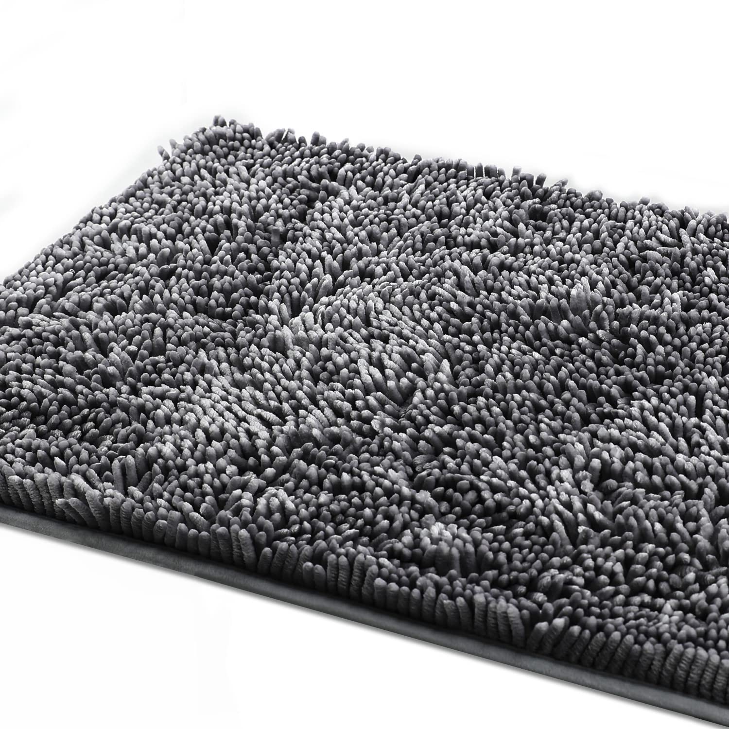 Non-Slip IHB Black Bathroom Rugs Set of 2 - Ultra Soft & Absorbent Bath Mats (24