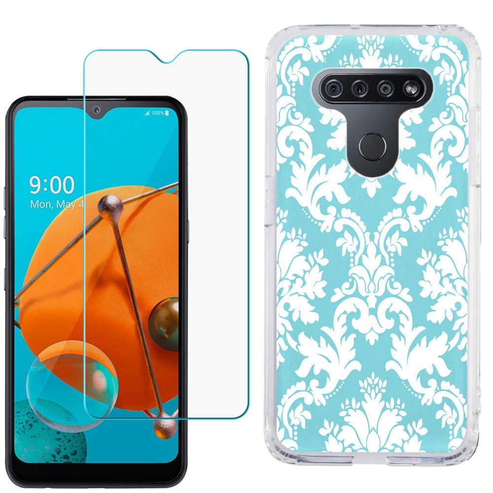 LG K51 Case with Tempered Glass - Slim TPU Cover for Protection | Work & Travel