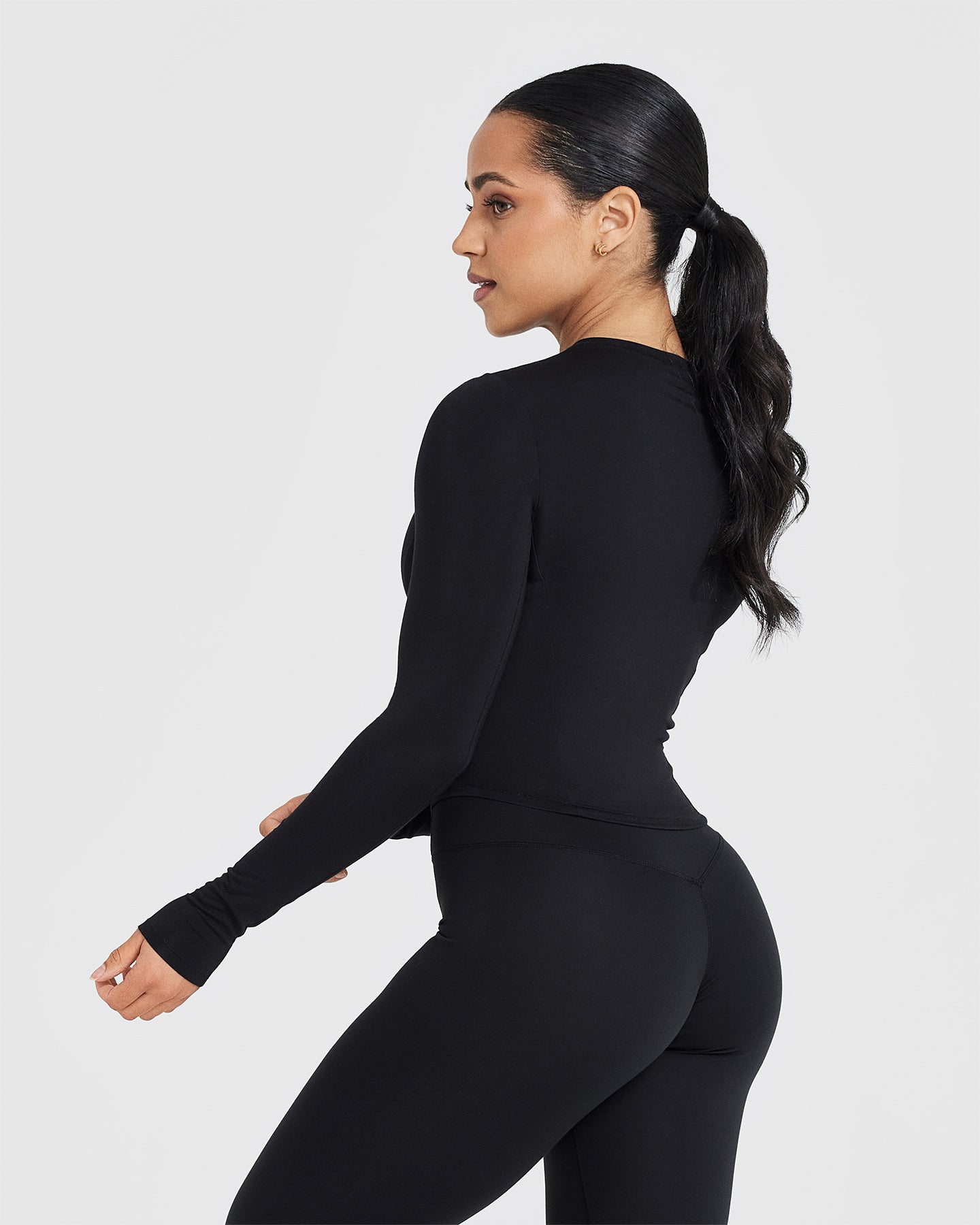 Mellow™ Soft Mid Long Sleeve Top for Women - Comfortable Stretch Casual Shirt in Black | Perfect for Work, Lounge & Everyday Wear