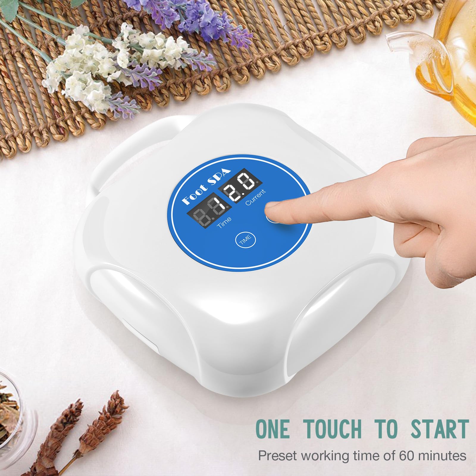Upgrade Ionic Foot Bath Detox Machine - Professional Foot Spa with Touch ON/OFF, LCD Display & Timer for Home & Salon Use | Includes 2 Arrays & 10 Tub Liners | Perfect for Relaxation, Detox & Beauty Therapy