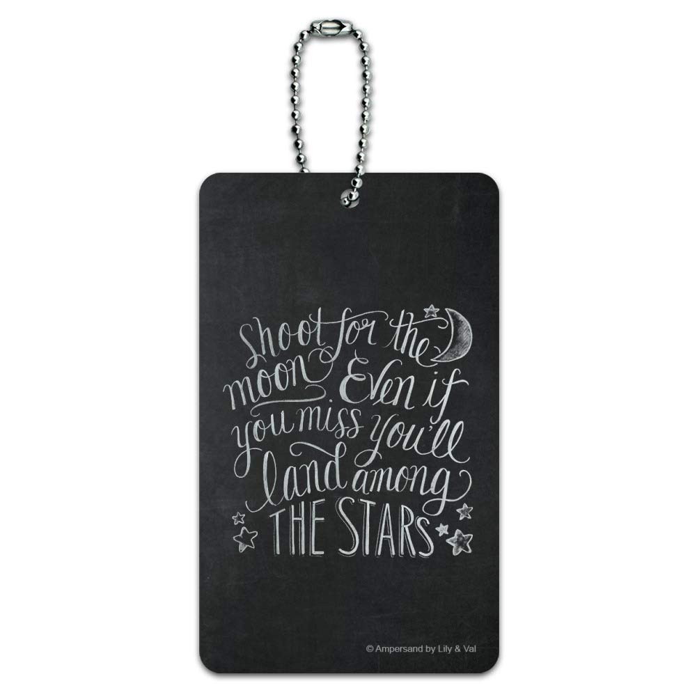 Shoot for The Moon Land Among Stars Luggage Tag - Durable Suitcase ID Card for Carry-On Bags - Perfect for Travel, Airports & Personalized Identification