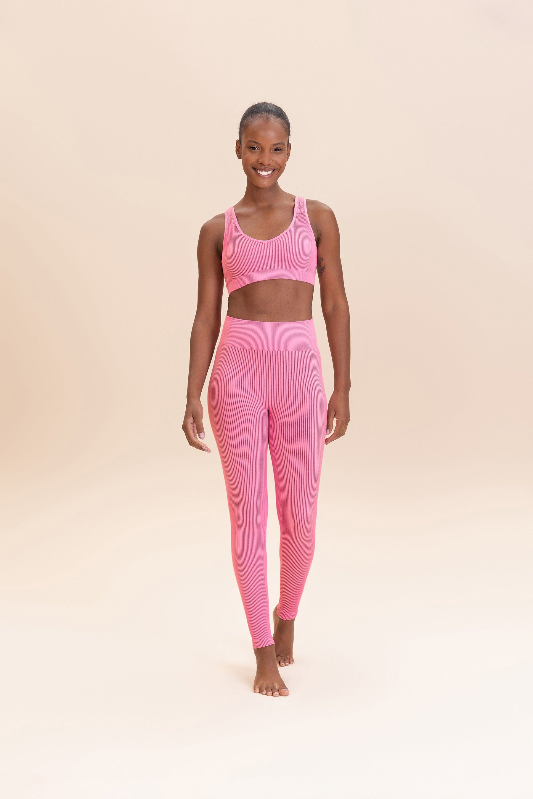 Rib Classic Seamless Leggings for Women - High Waist Yoga Pants, Workout Tights, Comfortable & Stretchy - Perfect for Gym, Running, Lounge & Everyday Wear