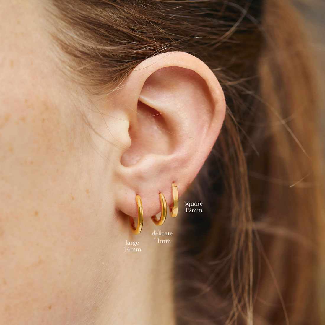 18K Gold Round Huggie Hoop Earrings for Women - Minimalist Everyday Jewelry for Work & Date Night