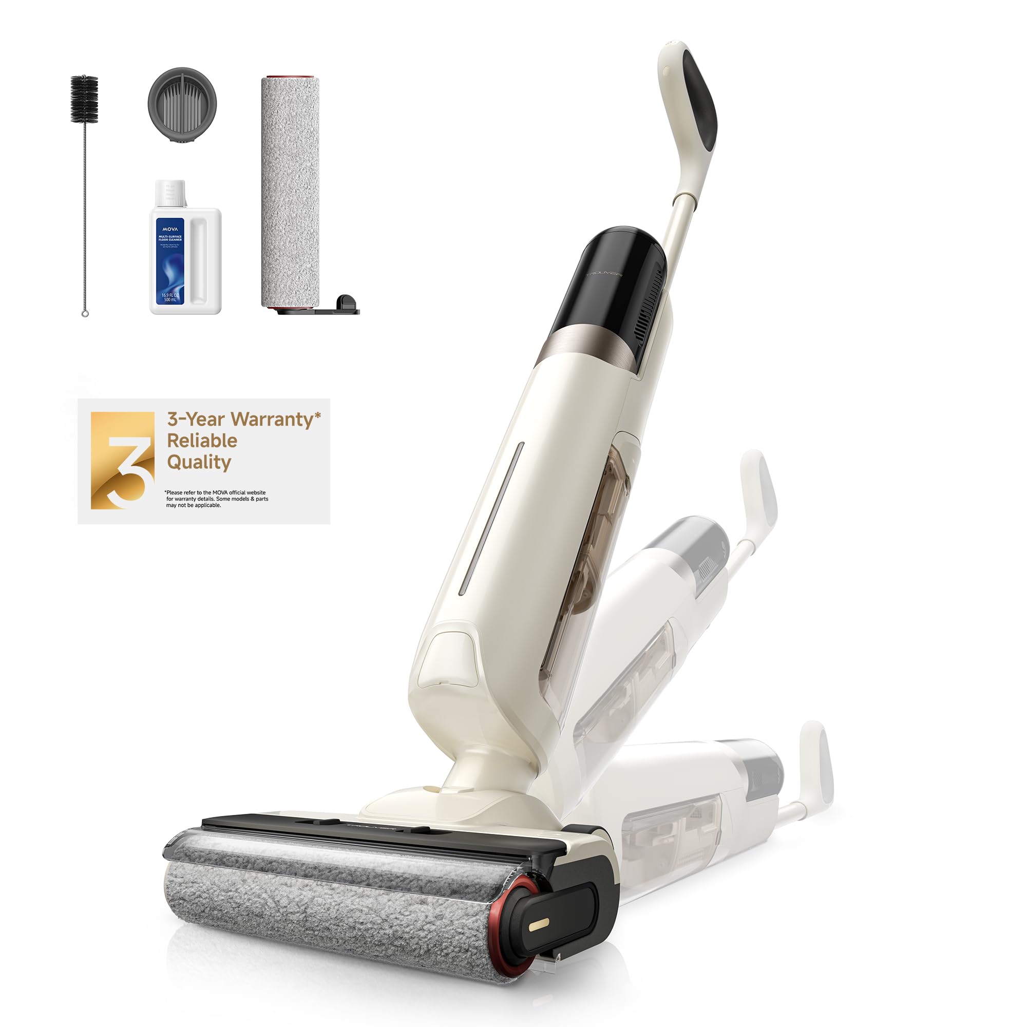 Mova K30 Wet Dry Vacuum Cleaner - 18000Pa Powerful Suction, 180° Lie-Flat Design, 140°F Hot Air Drying, Dual-Edge Cleaning for Hard Floors & Pet Hair - Smart Vacuum Mop for Home, Office, and Pet Owners