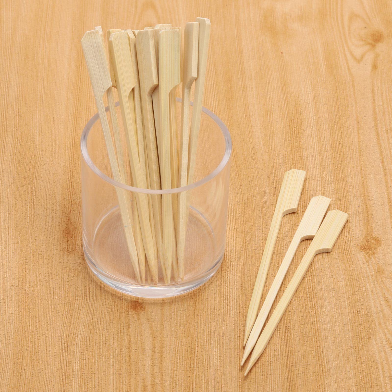 200 PCS 4.7 Inch Bamboo Skewers - Wooden Appetizer Picks for Cocktails, Fruit Kabobs, BBQ Snacks, Sandwiches & Party Food - Perfect for Grilling, Picnics & Entertaining (4.7