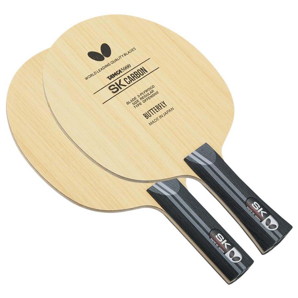 Butterfly SK Carbon Table Tennis Racket - TAMCA 5000 Carbon Fiber Blade for Professional Players | FL & ST Shakehand Handle Options | Japan-Made Premium Ping Pong Paddle for Tournaments & Training