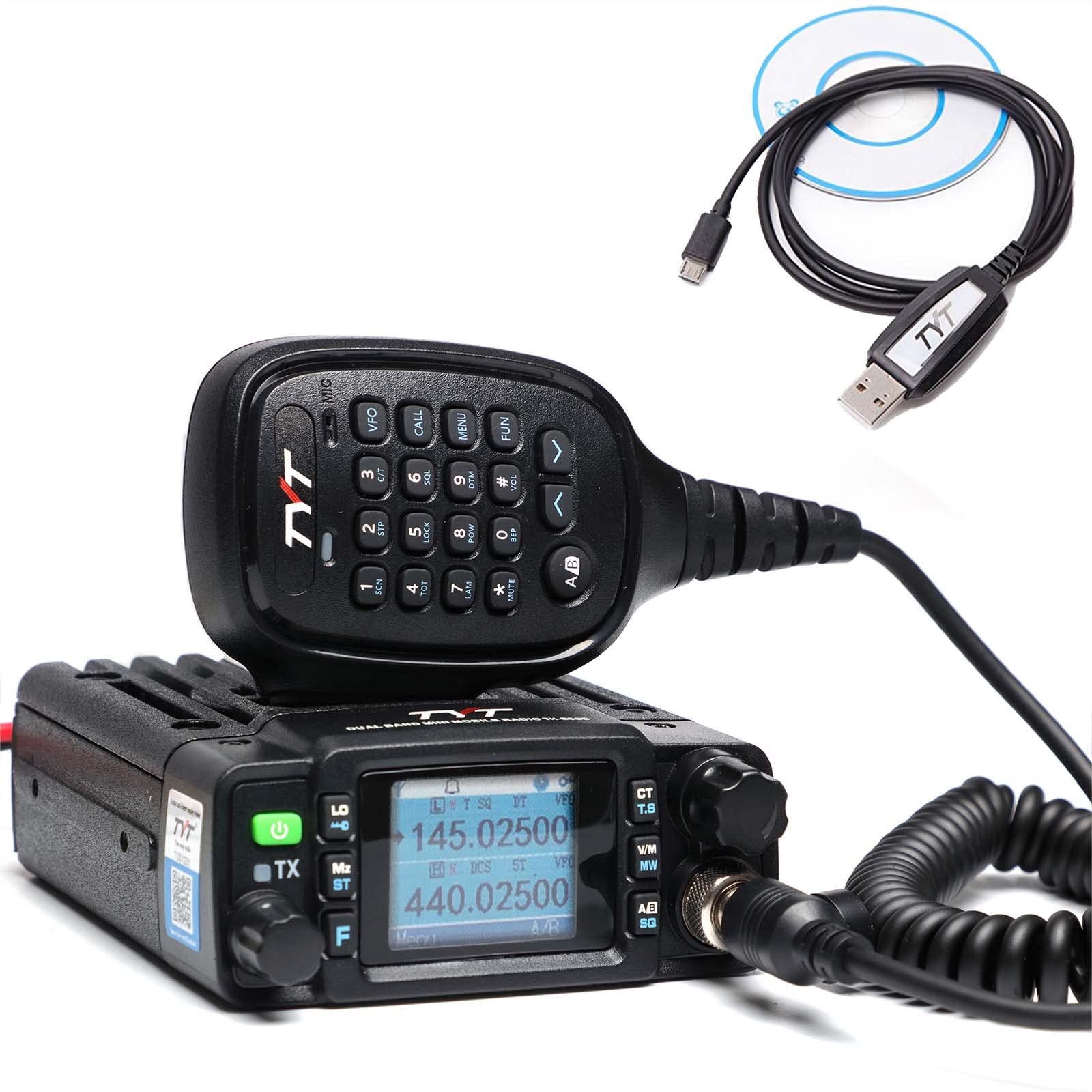 TYT TH-8600 Dual Band Mini Mobile Transceiver - IP67 Waterproof 25W 2M/70CM Amateur Two Way Radio with Cable - Perfect for Off-Roading, Camping & Emergency Communication