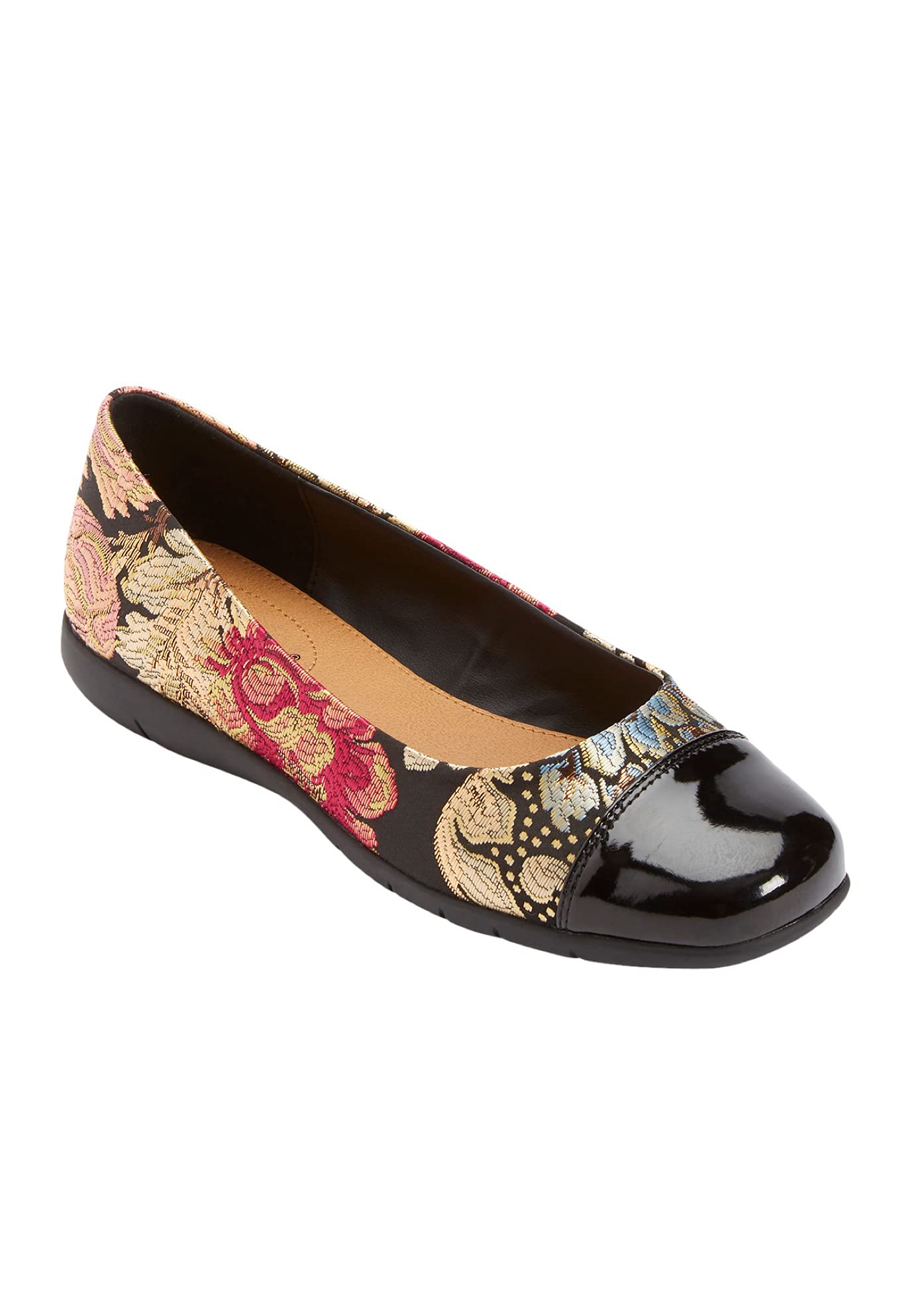 Comfortview Women's Wide Width The Fay Flat - Comfortable Slip-On Shoes for Work, Travel & Casual Wear - Perfect for Office, Walking & Everyday Use
