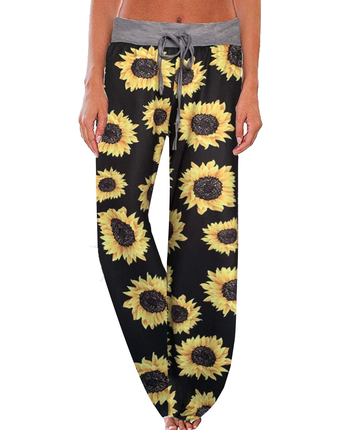 NEWCOSPLAY Women's Comfortable Pajama Pants - Soft Lounge Pants with Drawstring Waist, Wide Leg Palazzo Pants for Sleep, Yoga & Home Relaxation