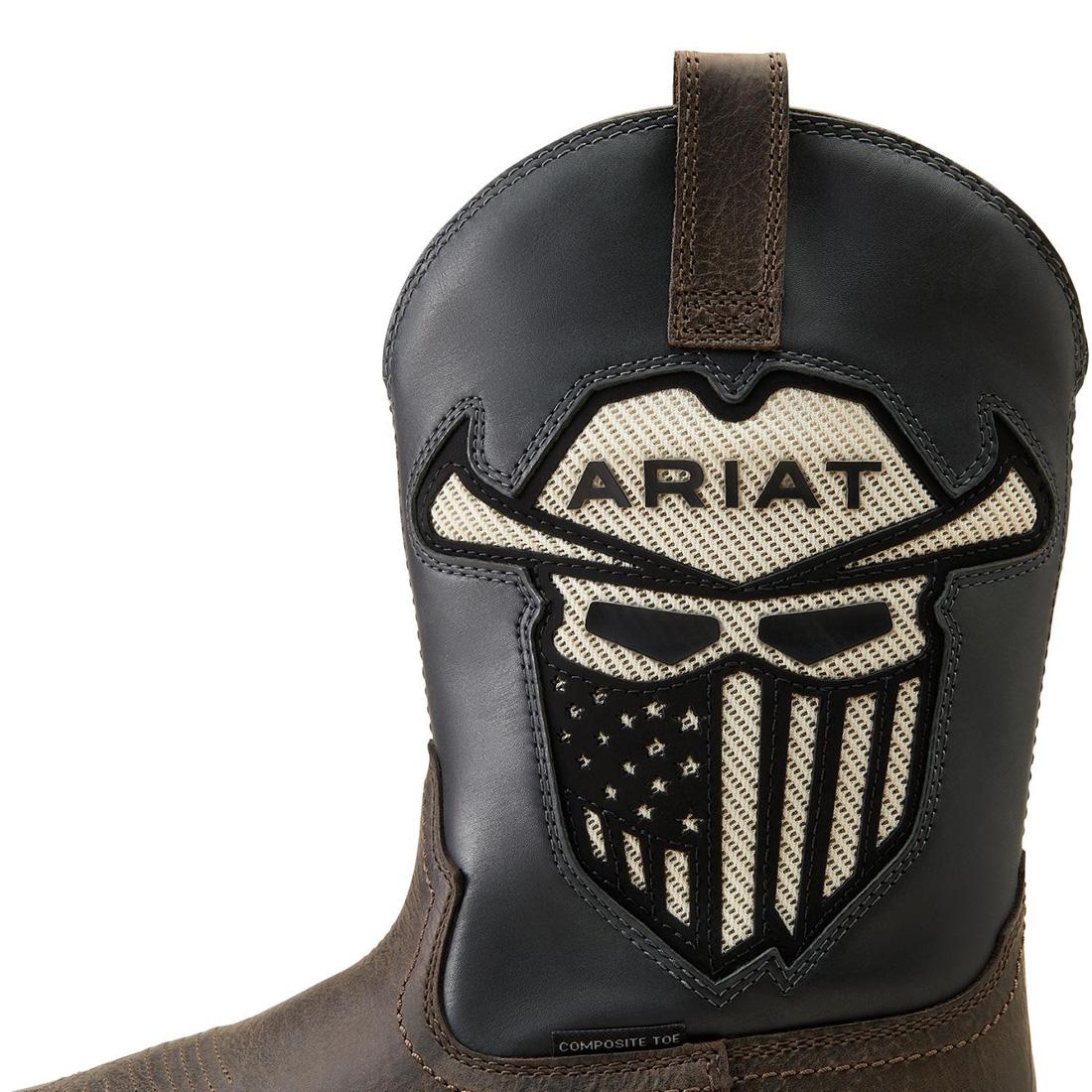 Rebar Flex VentTEK Incognito Composite Toe Western Work Boot - Durable & Comfortable for Construction, Ranch Work & Outdoor Labor - Iron Coffee Brown