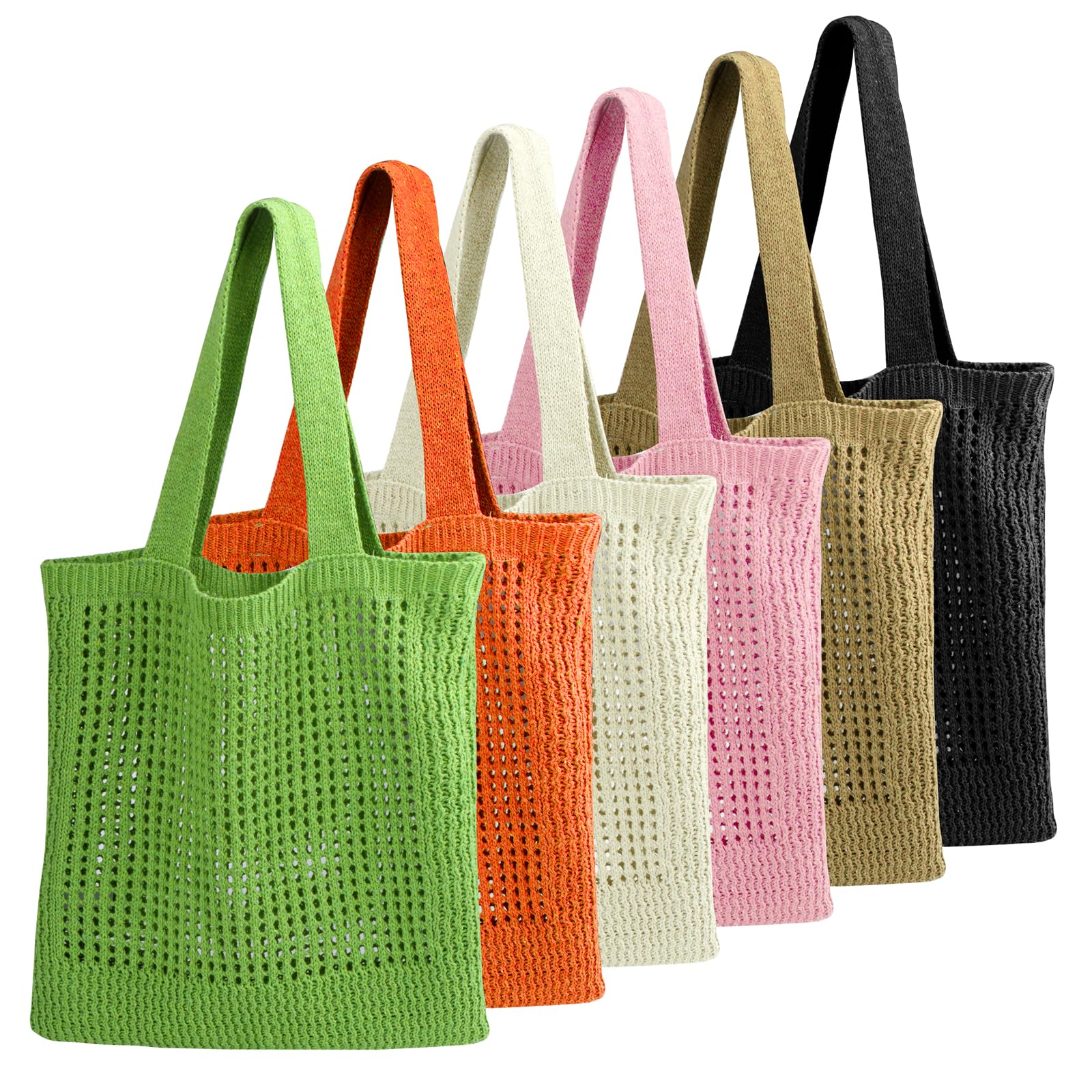 WantGor Crochet Bags for Women - Stylish Beach Mesh Tote Shoulder Bag, Foldable Casual Shopping & Travel Handbag - Perfect for Beach Outings, Grocery Shopping & Weekend Getaways