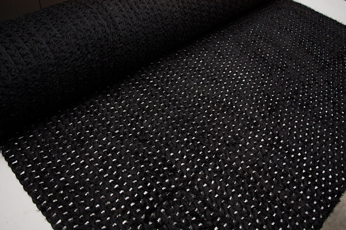 Black Weave - Premium Black Woven Fabric for Fashion & Home Decor - Perfect for Dresses, Curtains, and DIY Craft Projects
