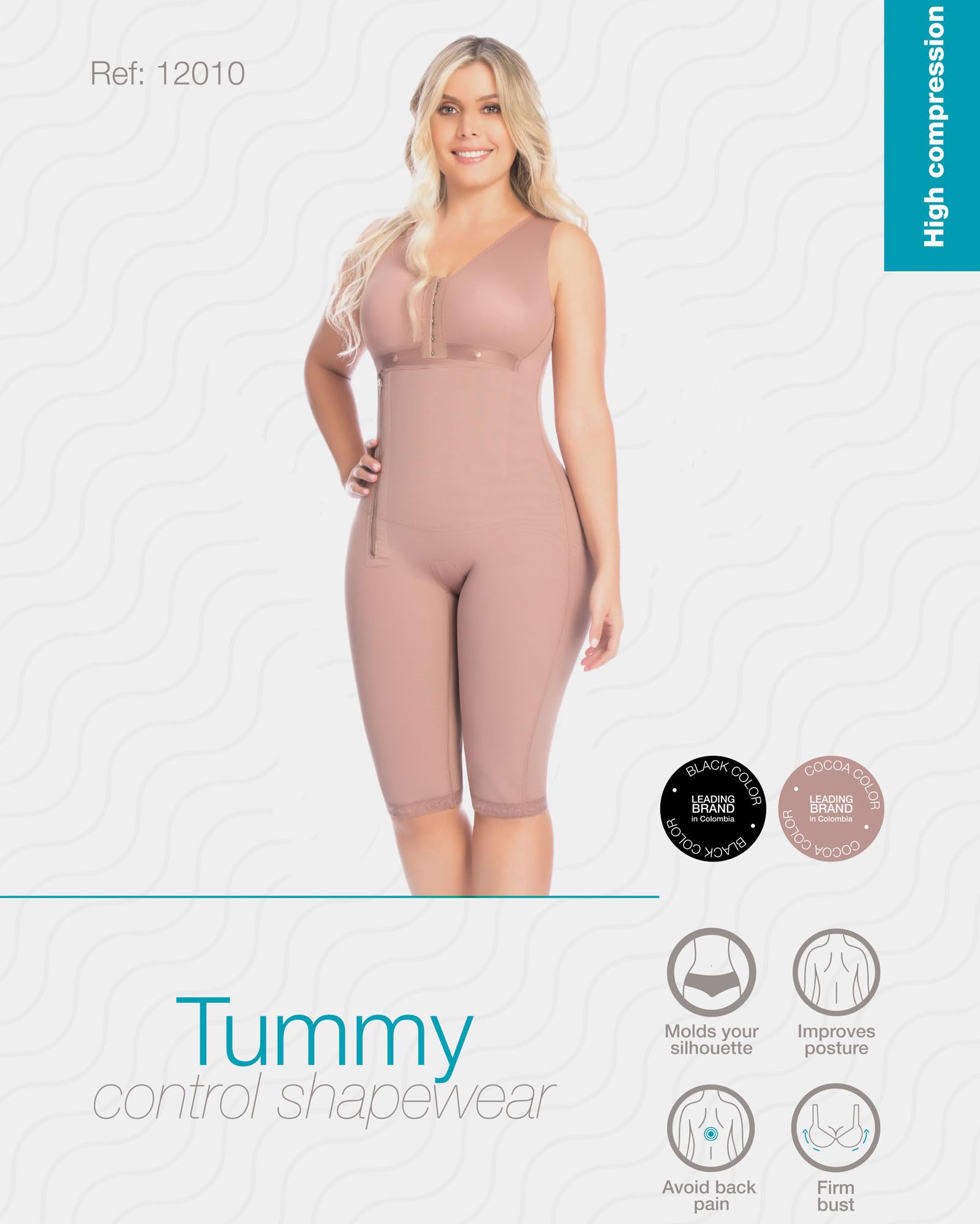 FAJAS DISENOS D'PRADA DELIÉ High Compression Shapewear for Women - Tummy Control Colombian Girdle with Abdomen Support | Perfect for Postpartum Recovery, Weight Loss & Body Shaping