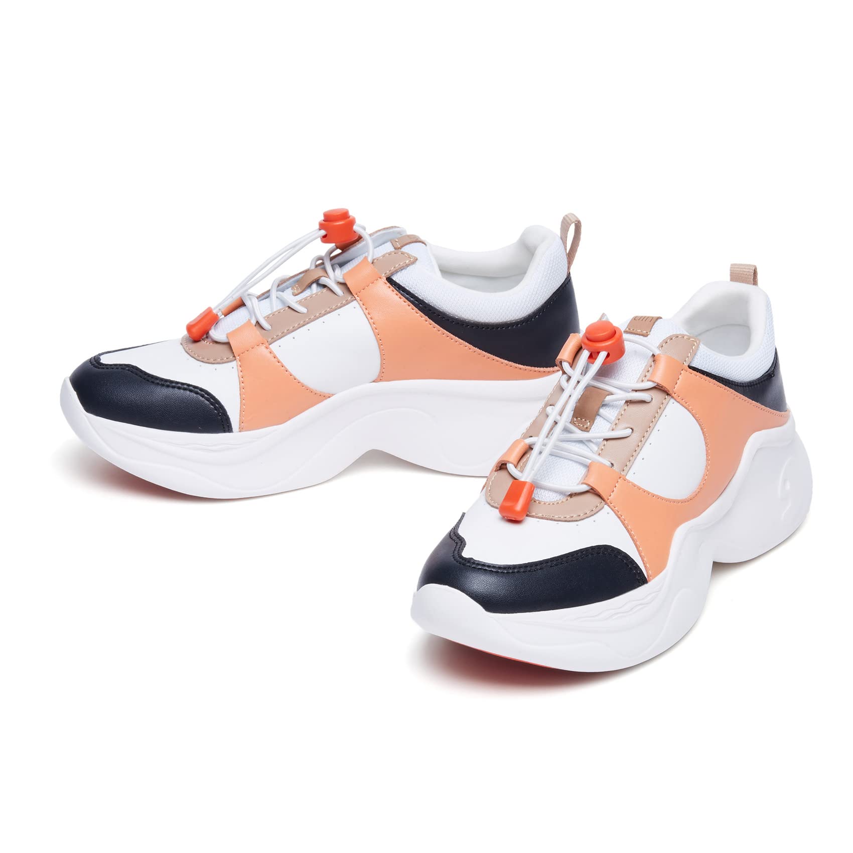 UIN Women's Chunky Fashion Sneakers - Comfortable Walking Shoes for Women | Casual Art Painted Dad Shoes | Perfect for Travel, Work & Everyday Wear (Size 5)