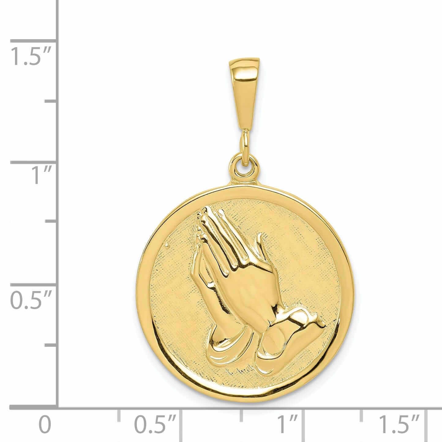 10k Yellow Gold Praying Hands Serenity Pendant Necklace - Religious Jewelry for Women, Inspirational Gift for Faith, Hope & Peace - Perfect for Church, Daily Wear & Special Occasions