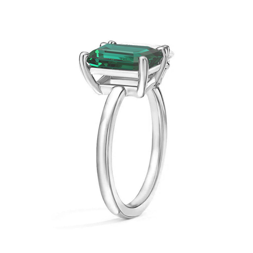 Toi et Moi Personalized Emerald Birthstone Ring - Custom Anniversary Jewelry for Couples, Women's Birthstone Engagement Ring - Perfect for Valentine's Day, Wedding Proposal & Romantic Gifts